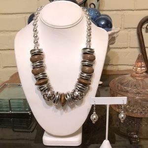 Brown&Silver Necklace Set